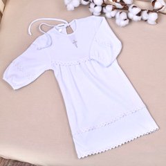 Крестильная рубашка для девочки Полиночка Интерлок белый BetiS, 80 (74-80 см)