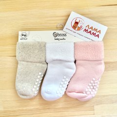 Детские махровые носки со стопами для девочки, набор 3 пары Bross