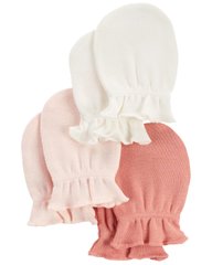 Хлопковые рукавички царапки для новорожденных девочек, 0-3 мес., 3 пары Картерс