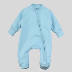 Теплый комбинезон для новорожденных (трехнитка с начесом) Голубой Minikin