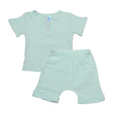Муслиновый комплект-двойка для новорожденных - топ и шорты - Мята Minikin, 68 (62-68 см)