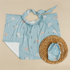 Накидка для кормления новорожденных (милкснуд) + сумочка-чехол Альпаки на голубом