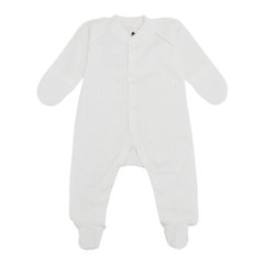 Человечек для новорожденных с наружными швами (трикотаж в рубчик) Симпл Молочный Minikin