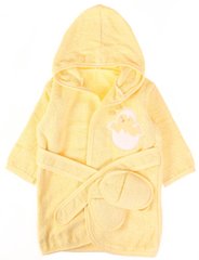 Комплект - детский махровый халат с тапочками 62-86 см Ципленок Желтый Bibaby, 3-24М (62-86 см)