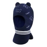 Детская зимняя шапка-шлем со светоотражающим декором Тигр Темно-синий David's Star