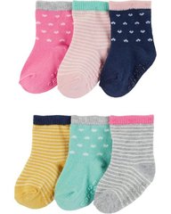 Детские носки, набор 6 пар Сердечки Картерс