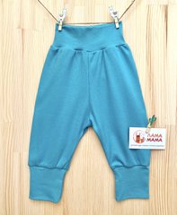 Трикотажные штанишки для новорожденных (интерлок-рубчик) Бирюза Minikin