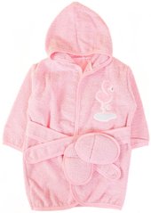 Комплект - детский махровый халат с тапочками 62-86 см Фламинго Розовый Bibaby, 3-24М (62-86 см)