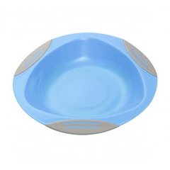 Тарелка глубокая с присоской для кормления детей и младенцев 6М+ Голубая BabyOno