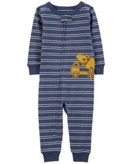 Хлопковая пижама человечек с открытой стопой для мальчиков Трак Картерс
