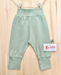 Трикотажные штанишки для новорожденных (интерлок-рубчик) Оливка Minikin
