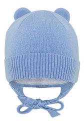 Детская зимняя шапка на завязках Мишка Голубой David's Star
