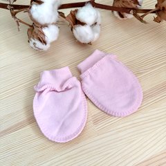 Теплые царапки на руки для новорожденных (футер с начесом) Розовый 0-3М Minikin