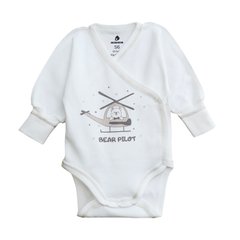 Хлопковый боди распашонка с длинным рукавом для новорожденных мальчиков Пилот Minikin