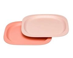 Детская тарелка мелкая для кормления, набор 2 шт. 4М+ Nip Зеленая серия Розовые