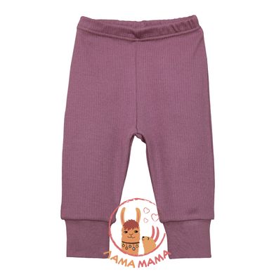 Трикотажные штаны для девочек (интерлок-рубчик) Слива Minikin
