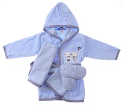 Комплект - детский махровый халат с аксессуарами 62-68 см Мишки Bimini, 3-24М (62-86 см)