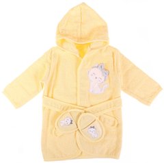 Комплект - детский махровый халат с тапочками Котик 62-86 см Желтый Bimini, 3-24М (62-86 см)