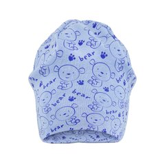 Демисезонная двухслойная шапка для мальчика Мишки на голубом David's Star