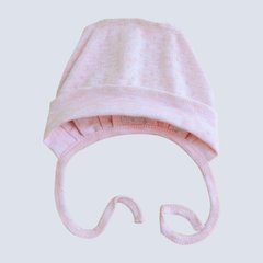 Чепчик шапочка на завязках из ажурного трикотажа для новорожденных Розовый Minikin