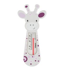 Термометр для воды плавающий для купания малышей Жираф серый/бордо BabyOno