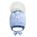 Детская зимняя шапка на завязках Мишка David's Star