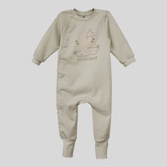 Детская теплая пижама человечек (футер с начесом) Теплые объятия Кофейно-серый Minikin