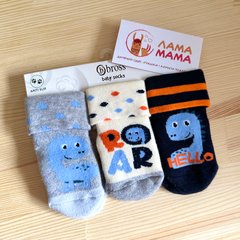 Махровые носки для новорожденных, набор 3 пары Дино Bross