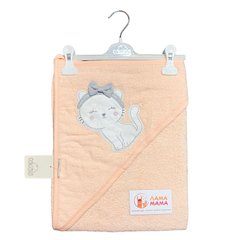 Детское полотенце с уголком Котенок (персиковый) Bimini