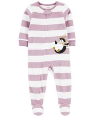 Флисовая пижама человечек с закрытой стопой для девочек Пингвин Картерс