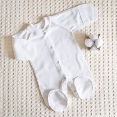 Человечек для преждевременно рожденных детей и детей с малым весом "Крошка" Молочный Интерлок BetiS, 38 (32-38 см)