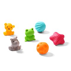 Развивающая игрушка для детей - Сенсорные мячи и зверята, набор 6 шт. в сумке для хранения 6М+ BabyOno