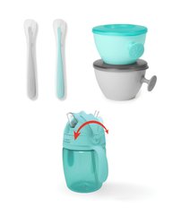 Набор посуды для кормления детей - 2 глубоких тарелки, 2 ложки, поильник - 6М+ Скип Хоп