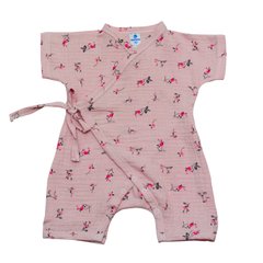 Муслиновый песочник кимоно для новорожденных Цветы на розовом Minikin