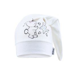 Демисезонная однослойная шапка для новорожденных девочек Зайка на белом David's Star