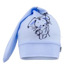 Демисезонная однослойная шапка для новорожденных Зайка на голубом David's Star