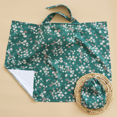 Накидка для кормления новорожденных (милкснуд) + сумочка-чехол Цветы на зеленом MagBaby