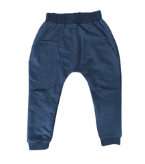 Трикотажные штаны двунитка Темно-синий меланж Minikin