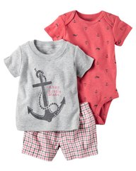 Комплект летний для мальчика 3М - футболка, боди, шорты - Маленький мальчик Картерс, 3М (55-61 см, 4-5.7 кг)