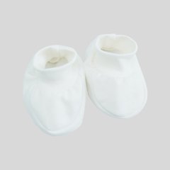Теплые пинетки для новорожденных (футер с начесом) Теплые объятия Молочный 0-1 мес. Minikin