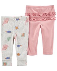 Трикотажные штанишки для новорожденных девочек, набор 2 шт. Картерс