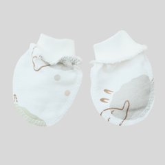 Теплые царапки на руки для новорожденных (футер с начесом) Теплые объятия Барашки 0-3М Minikin